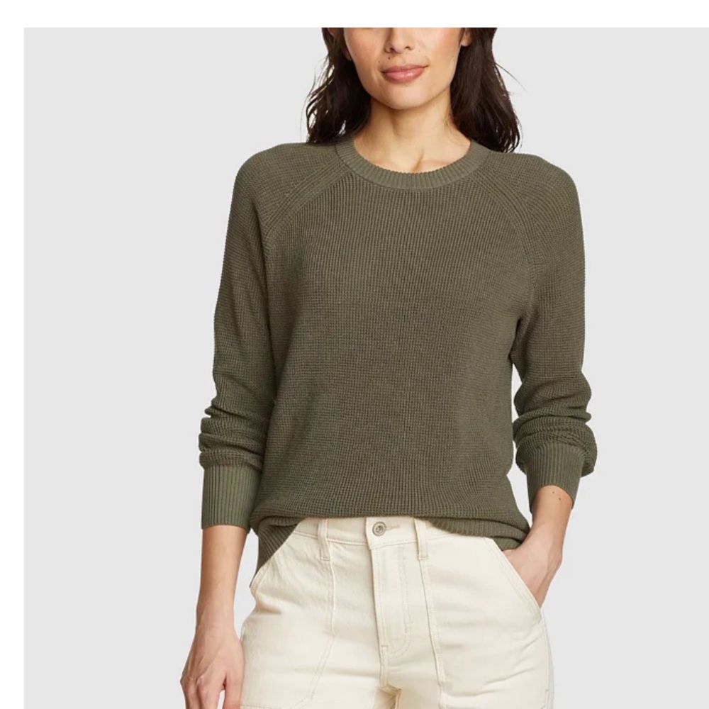 NWoT - Eddie Bauer Women's Cascadia Cotton Sweater, Sprig Green, XL - Never Worn